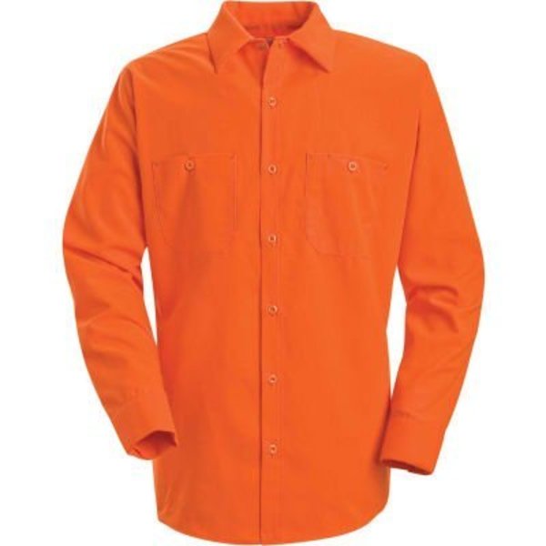 Vf Imagewear Red Kap¬Æ Enhanced Visibility Long Sleeve Work Shirt, Fluorescent Orange, Tall, L SS14ORLNL